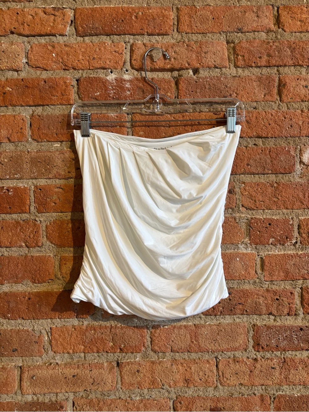 White Ruched Tube Top - Abercrombie & Fitch